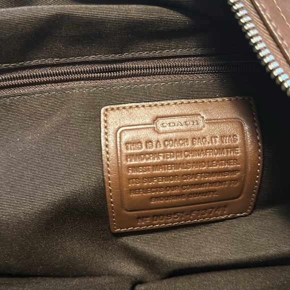 Genuine COACH Brown Leather Satchel Hobo Bag - Picture 3 of 5